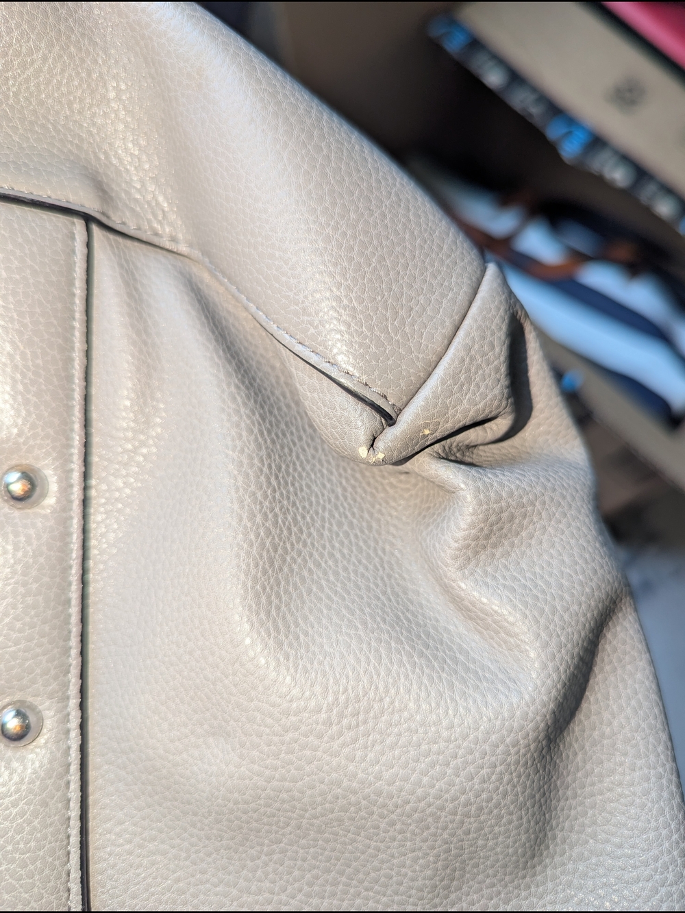 Victoria's Secret Gray Pebbled Leather Tote Backpack - Picture 4 of 4